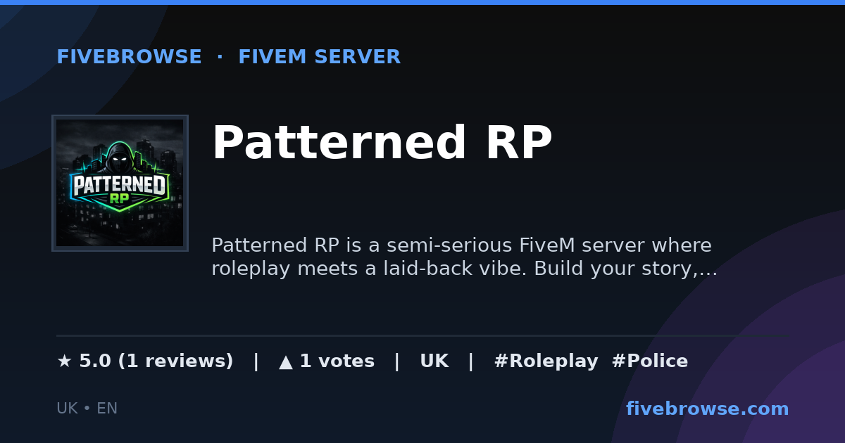 Uk Rp Png Patterned RP - ★ 5.0 · FiveM Server in United Kingdom | FiveBrowse