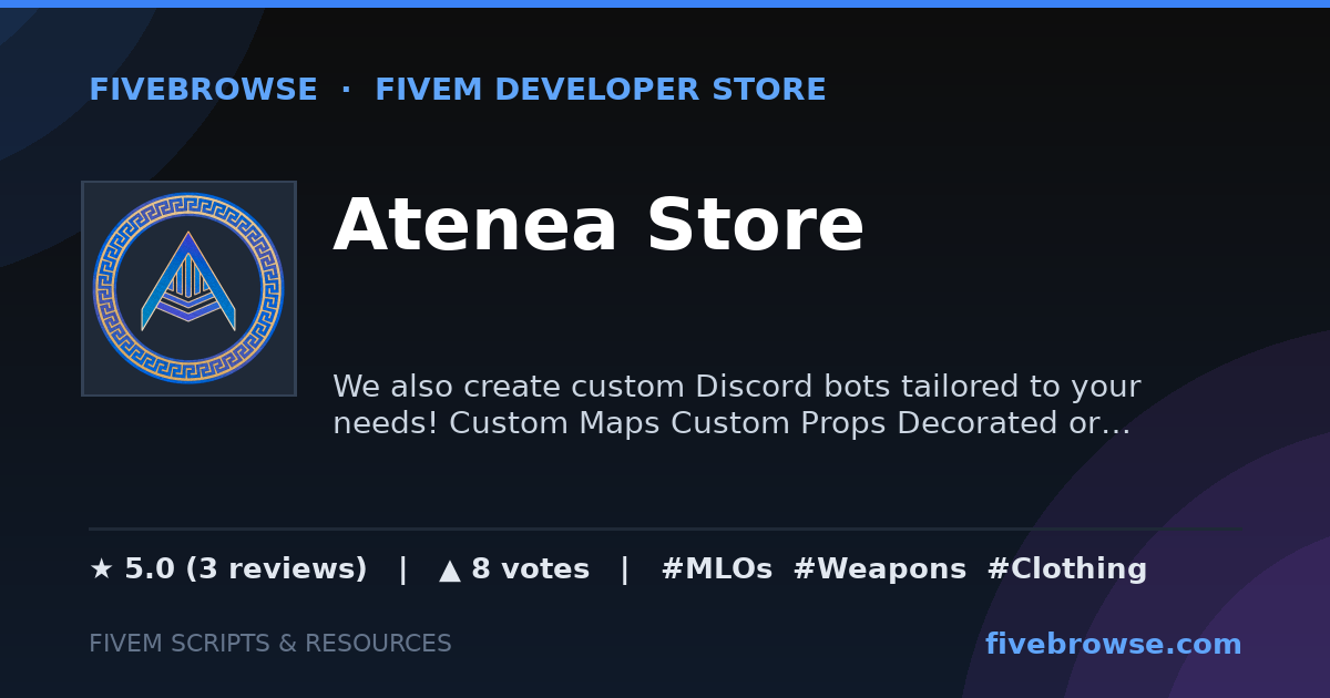 Atenea Store - ★ 5.0 · FiveM Scripts & Mods Store | FiveBrowse