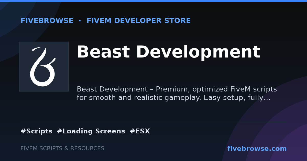 Beast Development - FiveM Scripts & Mods Store | FiveBrowse
