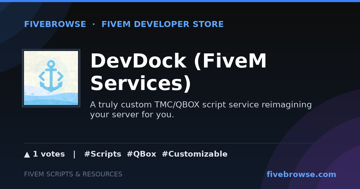 DevDock (FiveM Services) - FiveM Scripts & Mods Store | FiveBrowse