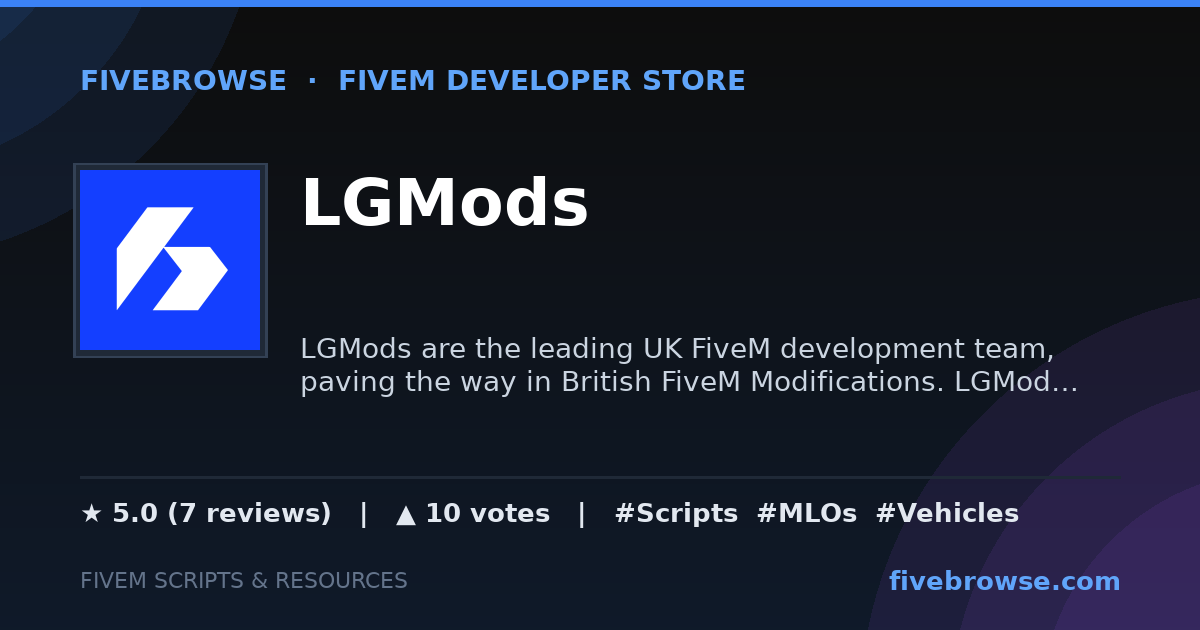 LGMods - ★ 5.0 · FiveM Scripts & Mods Store | FiveBrowse