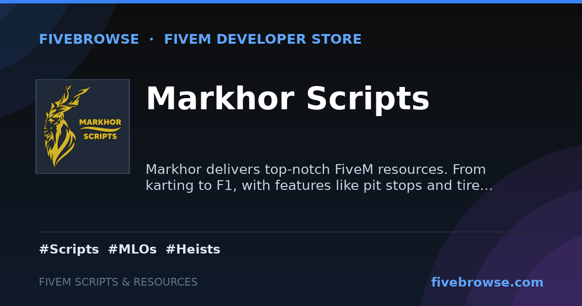 Markhor Scripts - FiveM Scripts & Mods Store | FiveBrowse