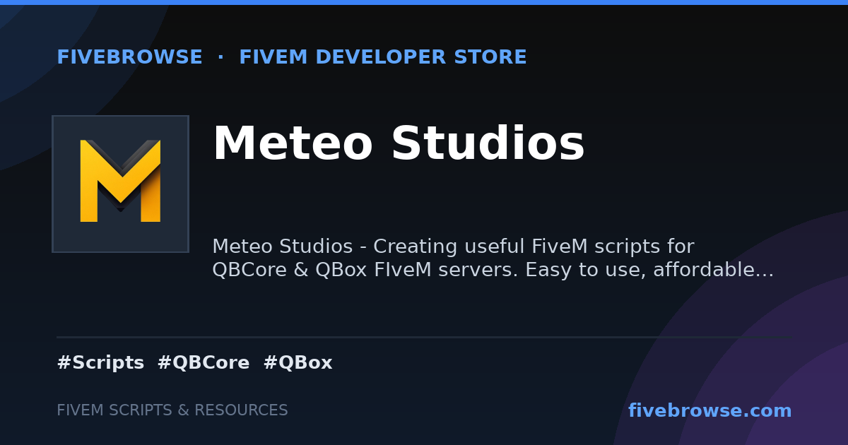 Meteo Studios - FiveM Scripts & Mods Store | FiveBrowse