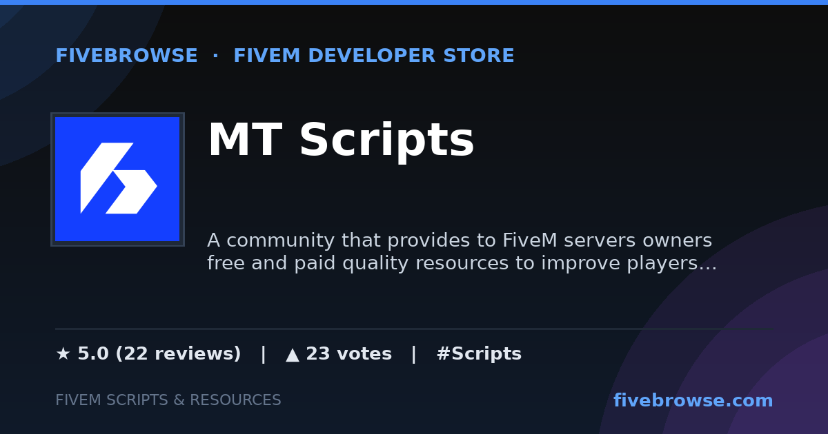 MT Scripts - ★ 5.0 · FiveM Scripts & Mods Store | FiveBrowse