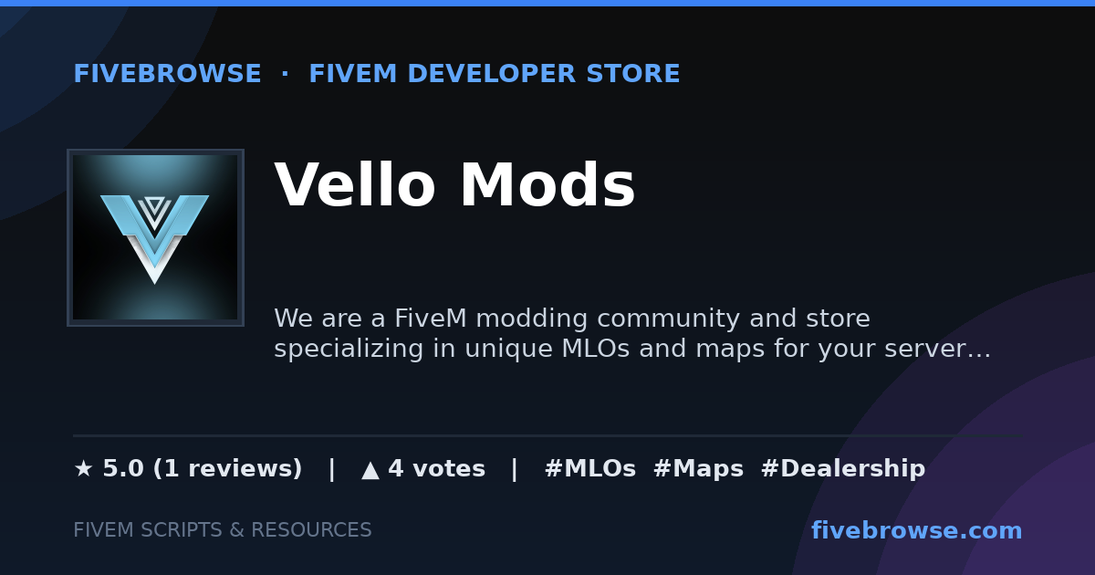 Vello Mods - ★ 5.0 · FiveM Scripts & Mods Store | FiveBrowse